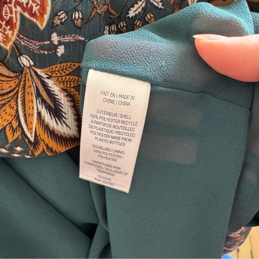 Floral Maxi Skirt in Teal and Brown - Picture 3 of 4